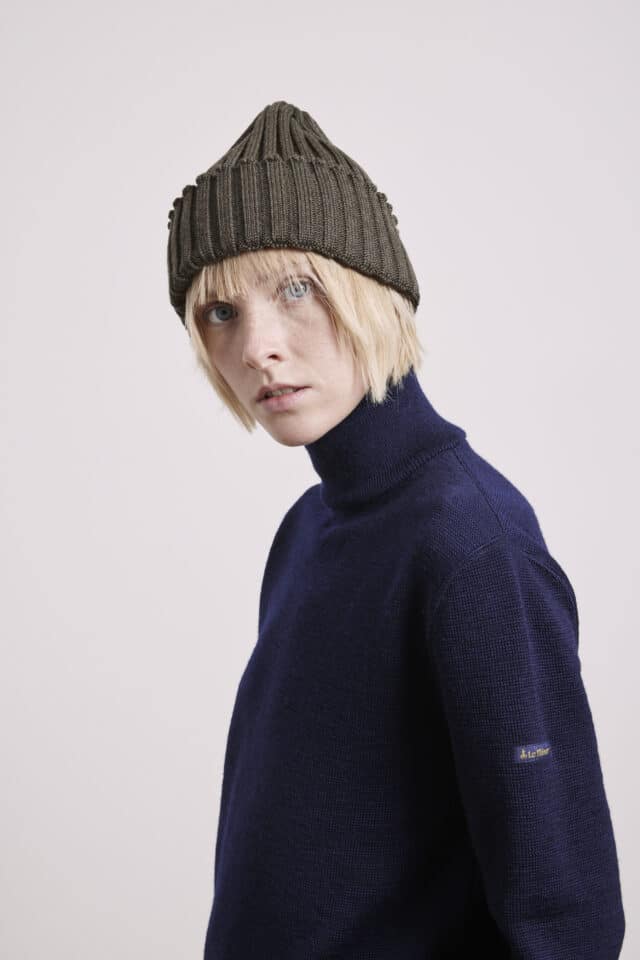 Le Minor - Bonnet à côtes bleu brun côtier