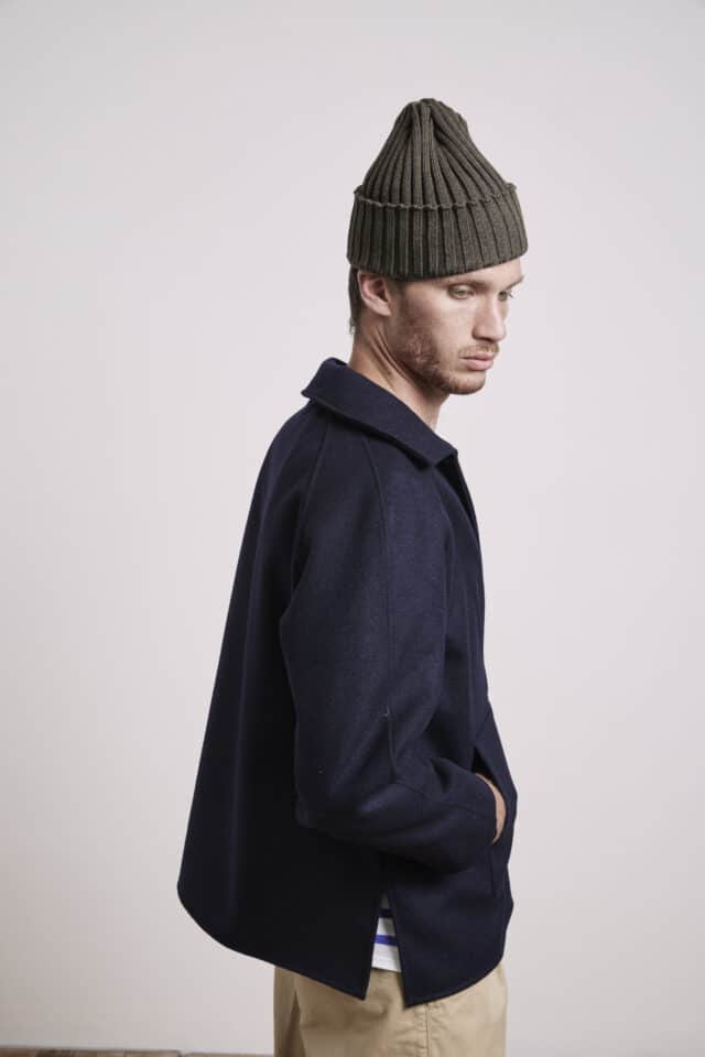 Le Minor - Bonnet à côtes bleu brun côtier