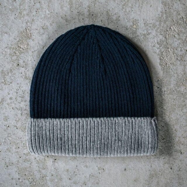 Montlimart - Bonnet bicolore gris clair marine