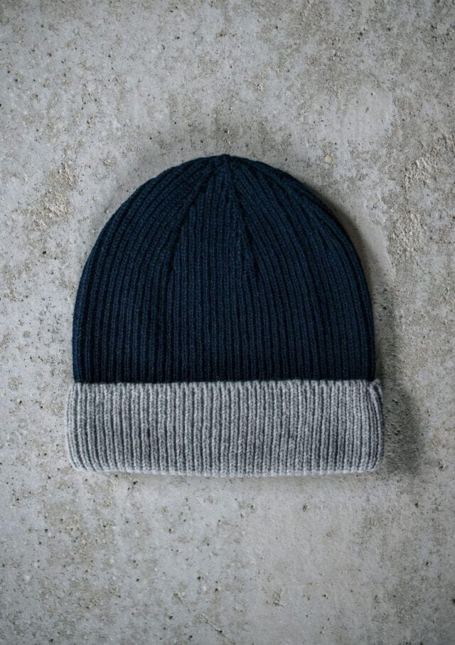 Montlimart - Bonnet bicolore gris clair marine