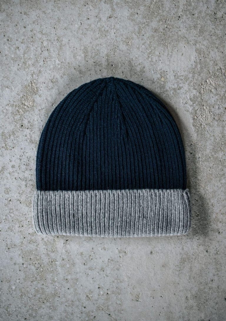 Montlimart - Bonnet bicolore gris clair marine