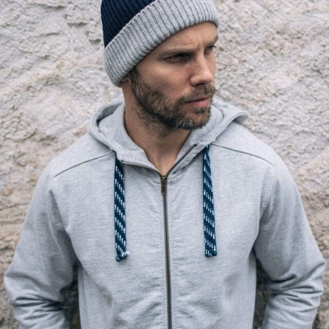 Montlimart - Bonnet bicolore gris clair marine