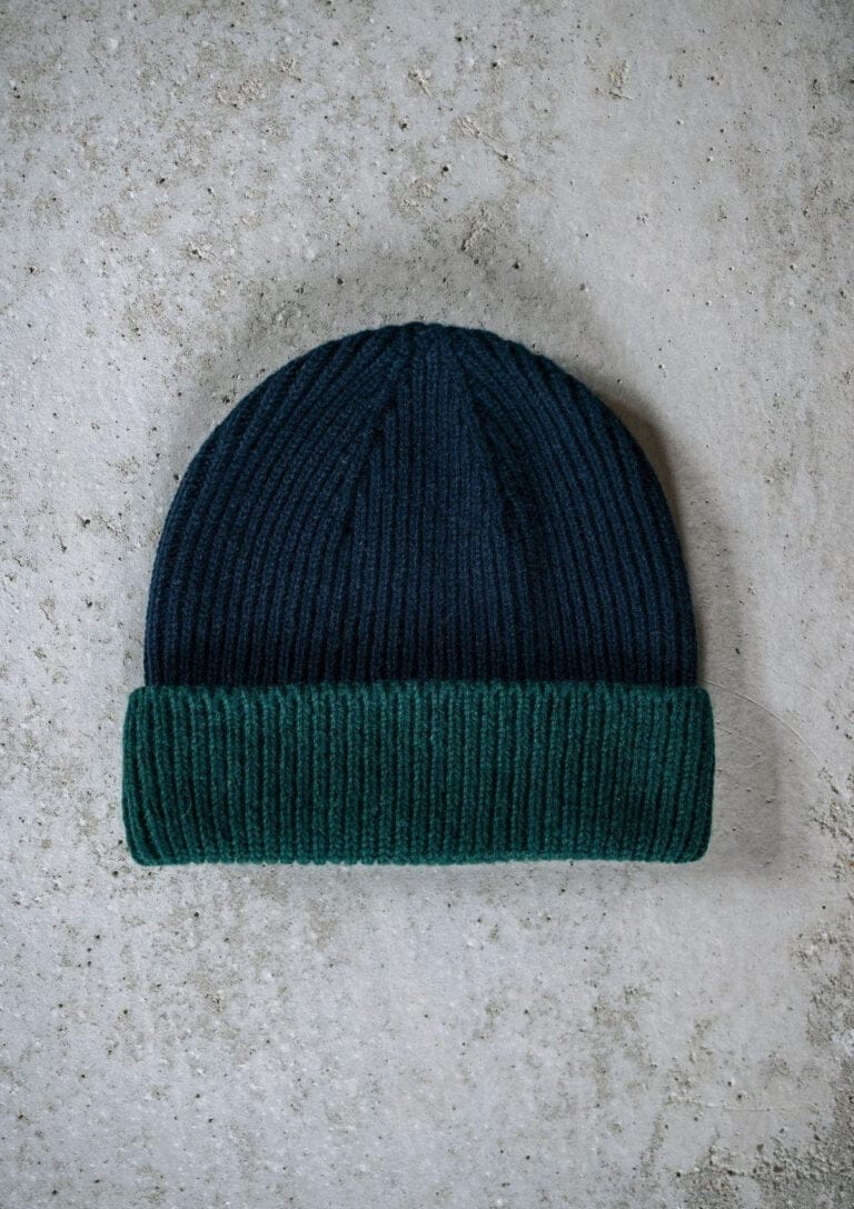 Montlimart - Bonnet bicolore vert sapin marine