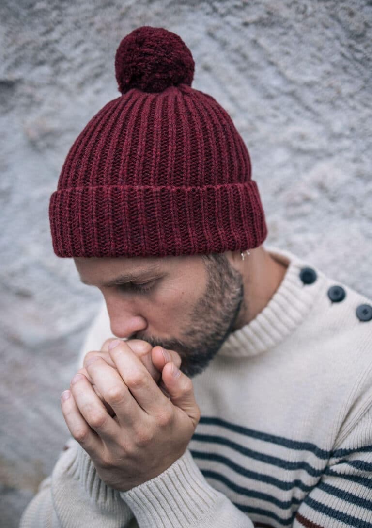 montlimart bonnet pompom bordeaux cote Montlimart - Bonnet Pompom bordeaux