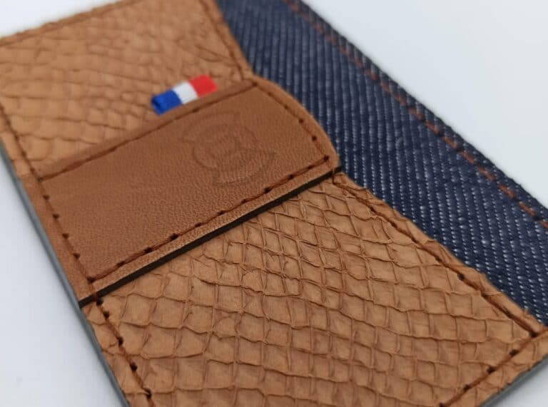 Nodie's porte-cartes en cuir de saumon