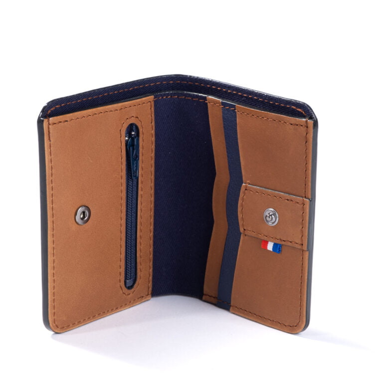 intérieur du portefeuille cuir camel
