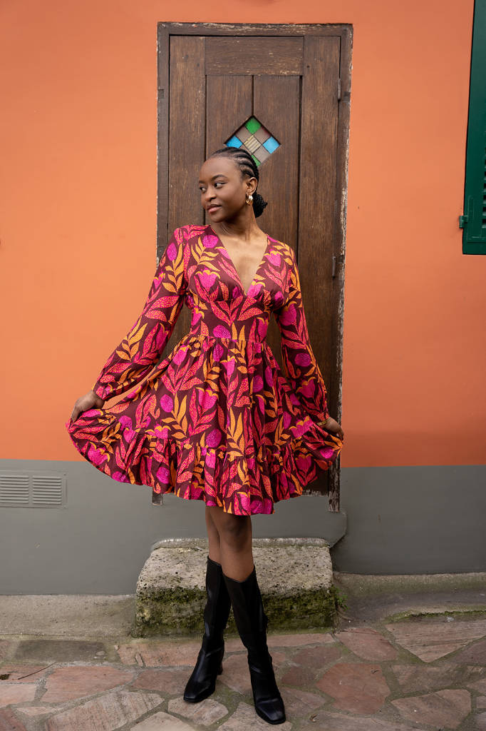 Nevice vêtements éthiques - Robe évasée à col en V