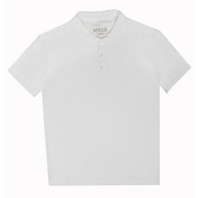 Splice - Polo en lin manches courtes Lincontournable - Blanc optique