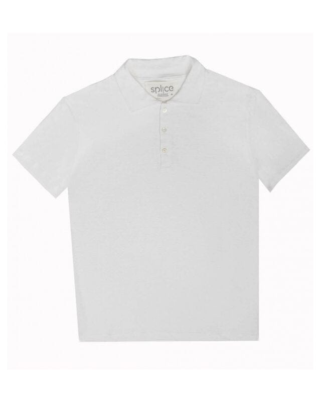 Splice - Polo en lin manches courtes Lincontournable - Blanc optique