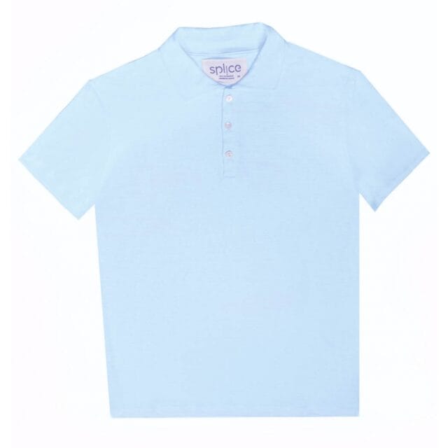 Splice - Polo en lin manches courtes Lincontournable - Bleu ciel