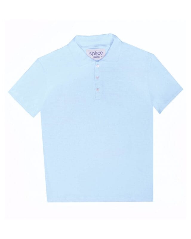 Splice - Polo en lin manches courtes Lincontournable - Bleu ciel