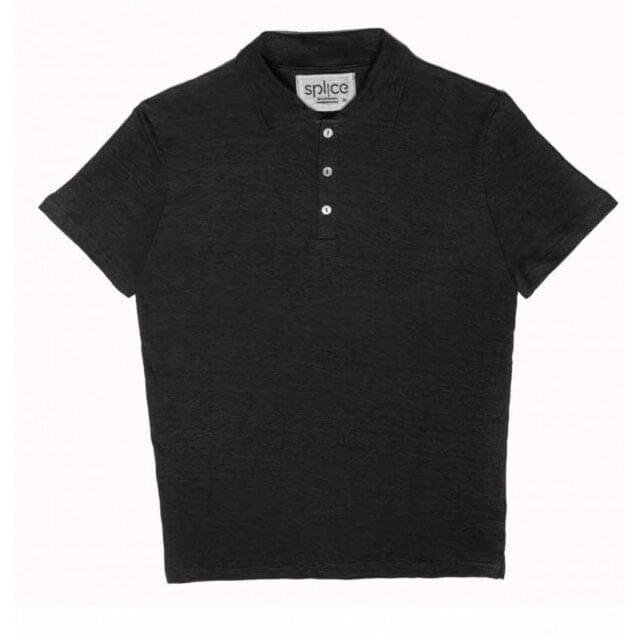 Splice - Polo en lin manches courtes Lincontournable - Noir smoky