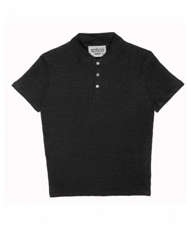 Splice - Polo en lin manches courtes Lincontournable - Noir smoky