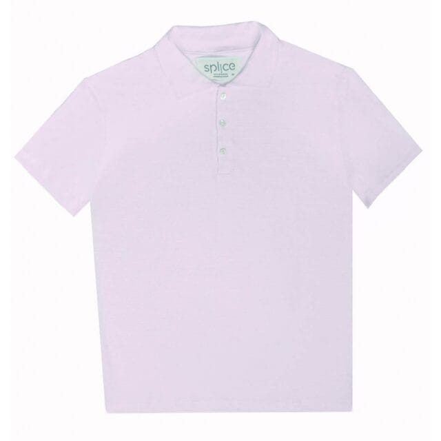 Splice - Polo en lin manches courtes Lincontournable - Rose poudre