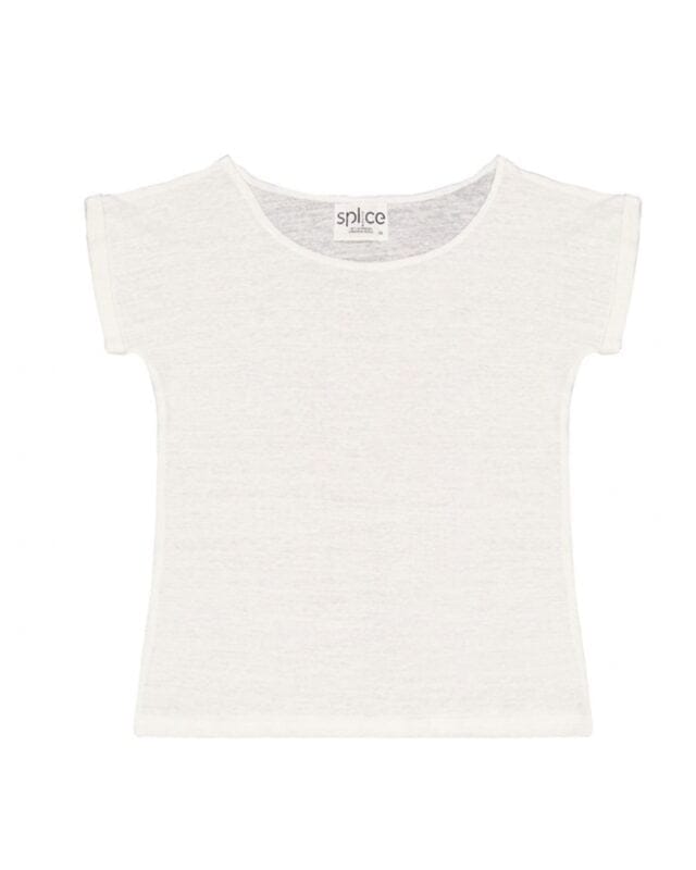 Splice - Tee-shirt col bateau en lin Lindémodable - Blanc optique