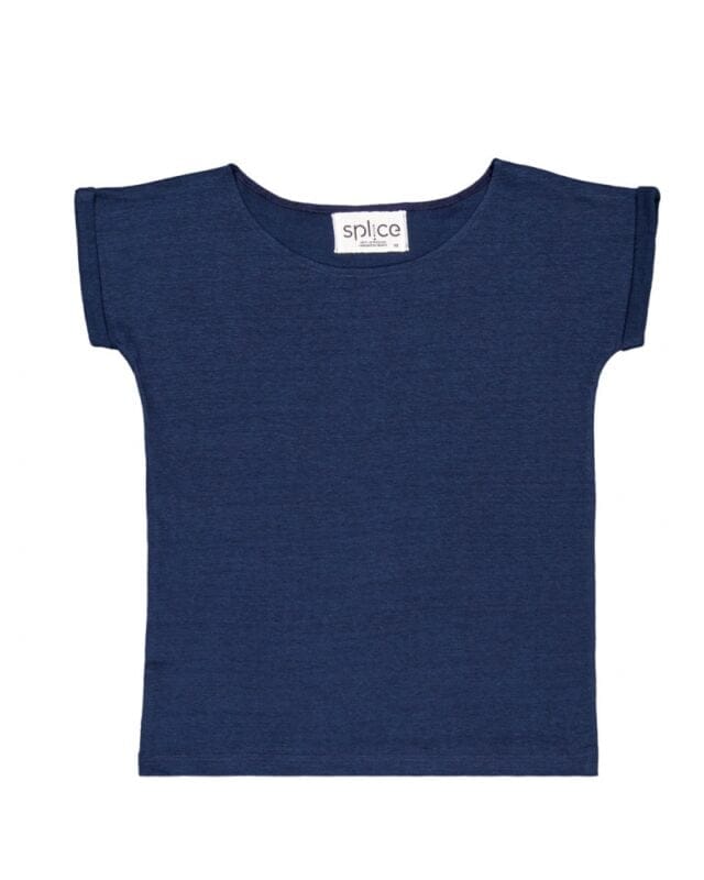 Splice - Tee-shirt col bateau en lin Lindémodable - Bleu ardoise