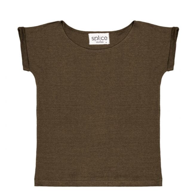 Splice - Tee-shirt col bateau en lin Lindémodable - Kaki vintage