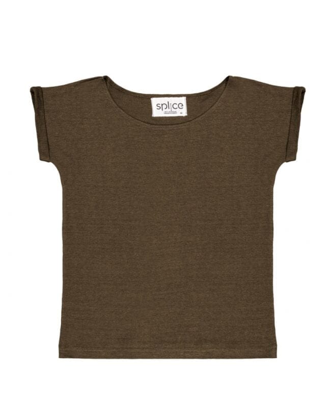 Splice - Tee-shirt col bateau en lin Lindémodable - Kaki vintage