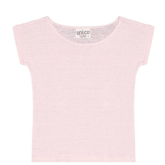 Splice - Tee-shirt col bateau en lin Lindémodable - Rose poudre