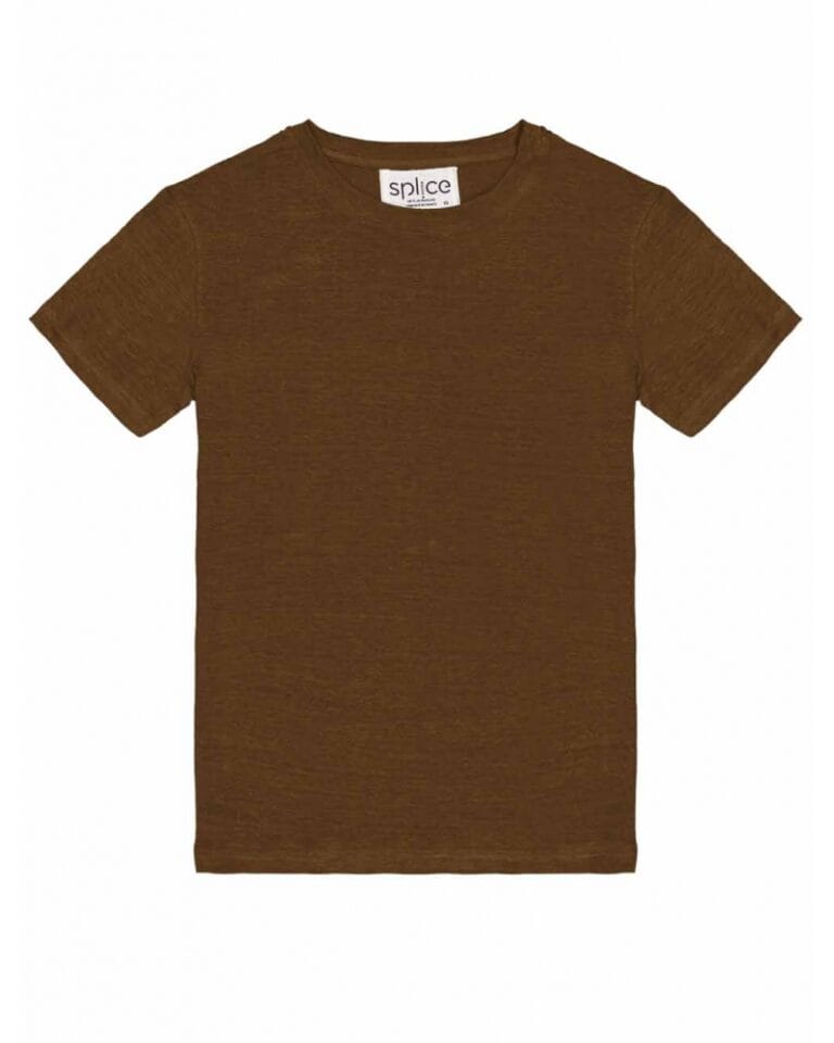 Splice - Tee-shirt manches courtes en lin mixte Linetlautre - Kaki vintage