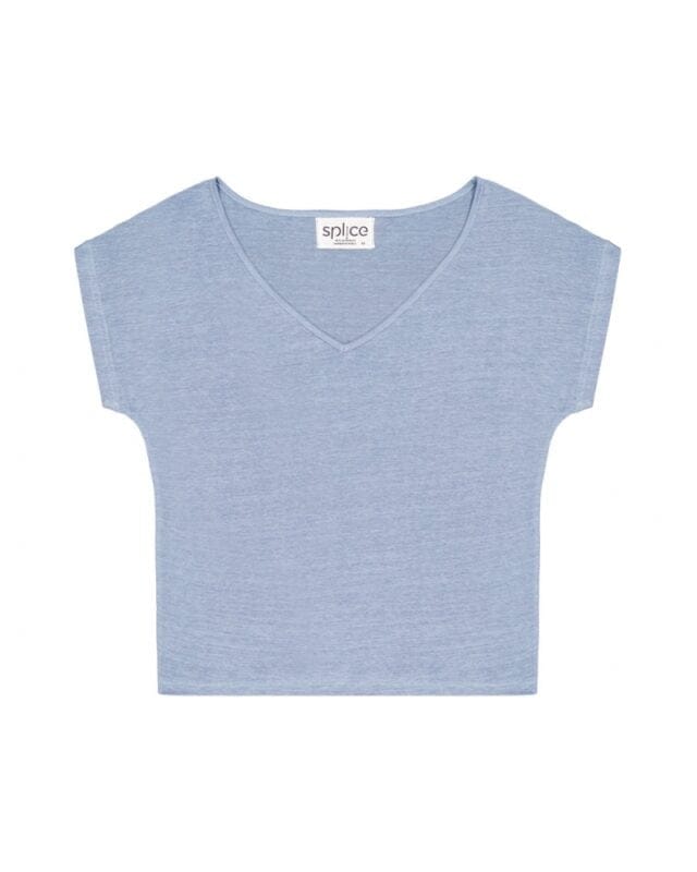 Splice - Tee-shirt manches kimono paris Lintriguant - Bleu ciel