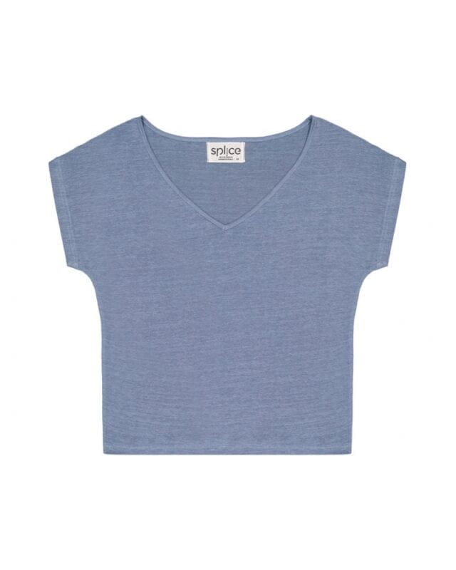 Splice - Tee-shirt manches kimono paris Lintriguant - Bleu indigo