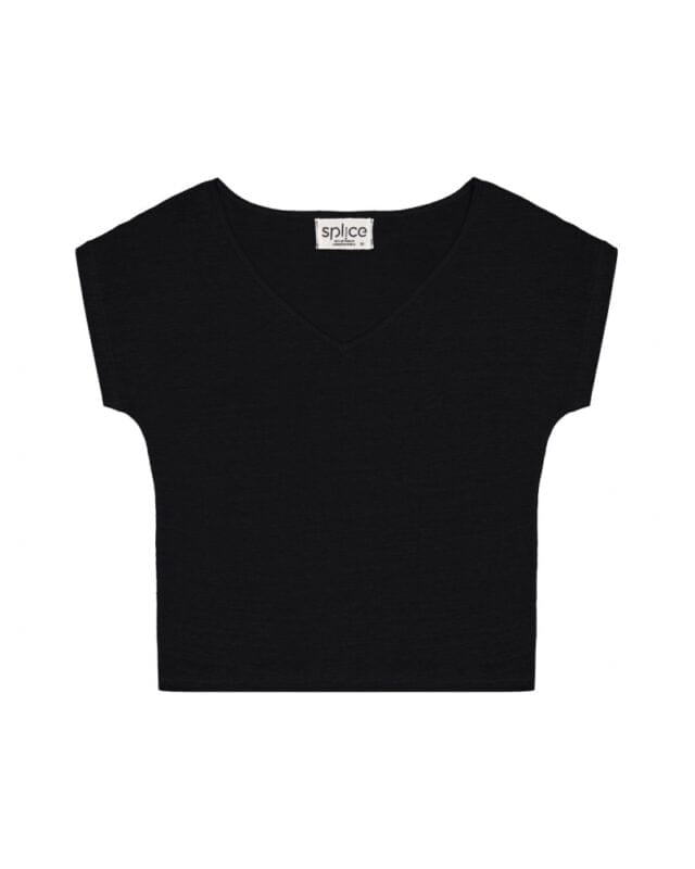 Splice - Tee-shirt manches kimono paris Lintriguant - Noir smoky
