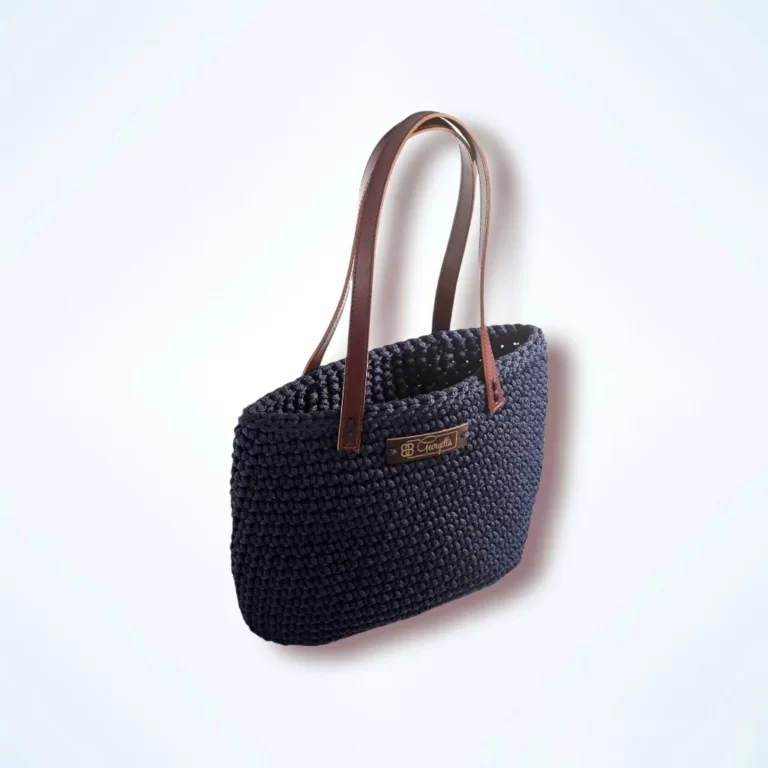Georgetta - Sac cabas fait main bleu nuit Wendy