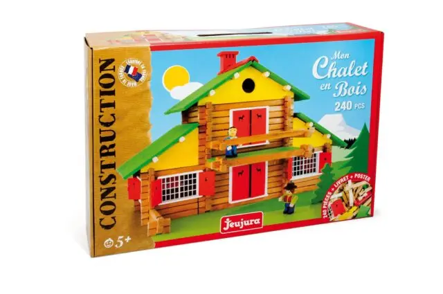 JeuJura Piccola Ecole Gioco Di Costruzione In Legno 77 Pezzi, Con Personaggi E Tappetino, Per Bambini Dai 3 Anni, Fabbricato In Francia - 2