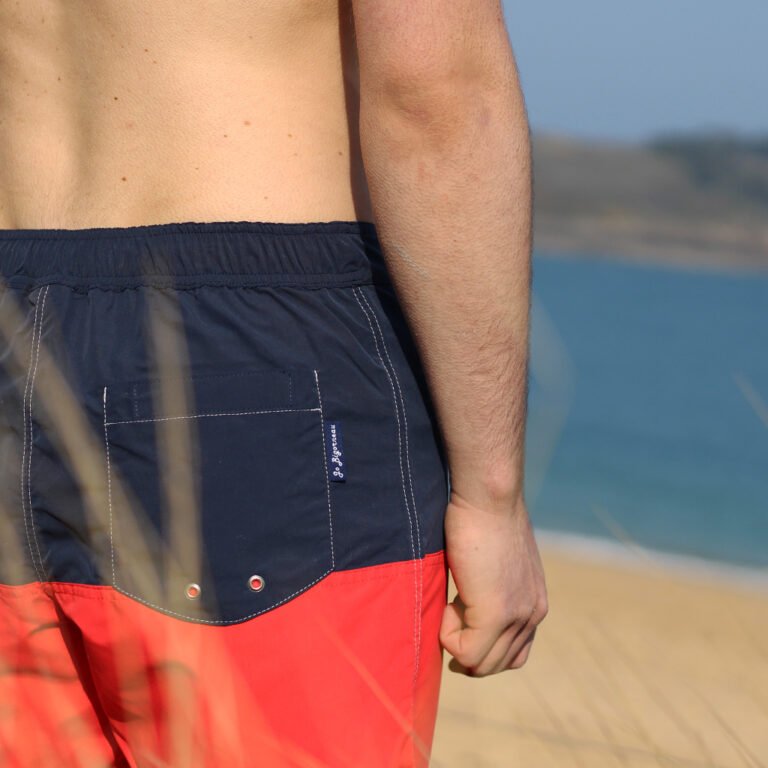 Jo Bigorneau - Short de bain marine rouge Skipper
