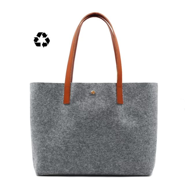 Jules et Jenn - Sac cabas drap de laine gris