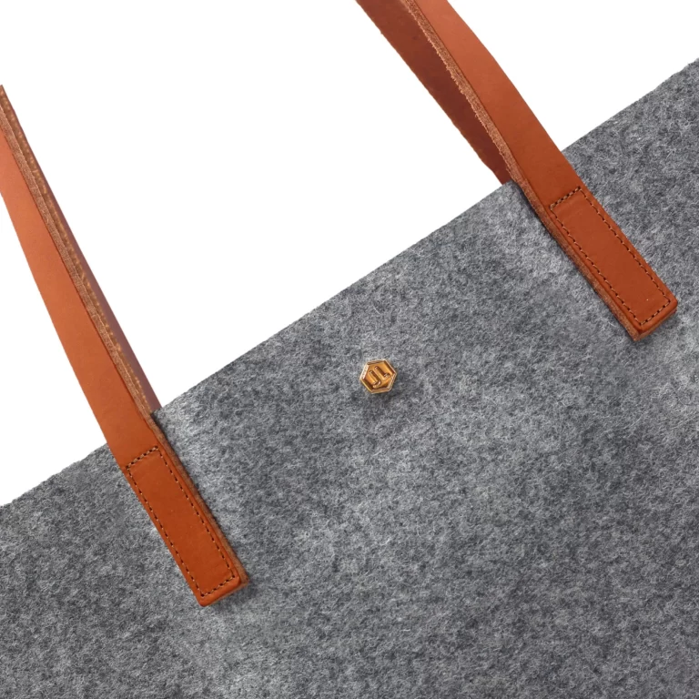 Jules et Jenn - Sac cabas drap de laine gris