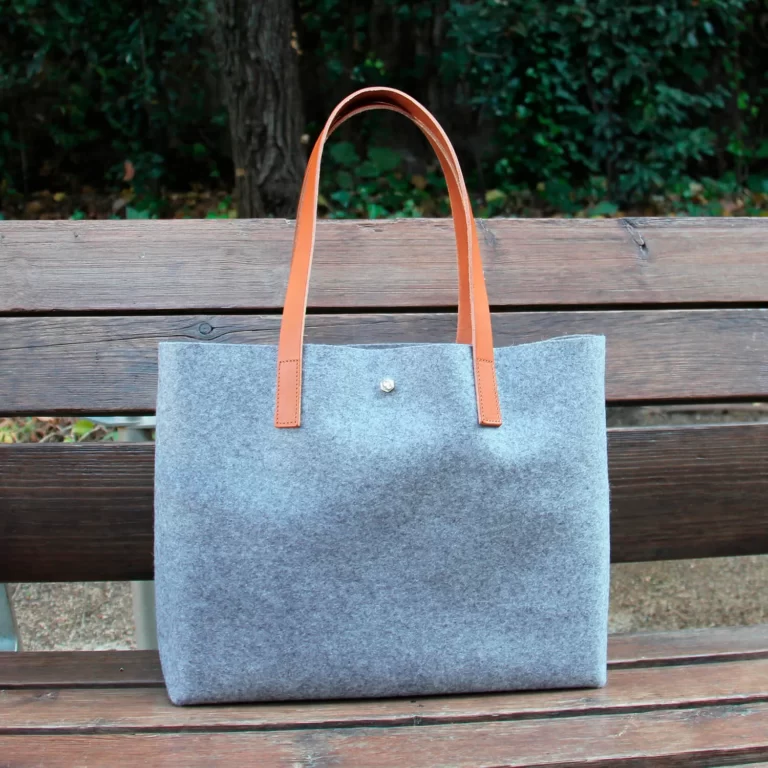 Jules et Jenn - Sac cabas drap de laine gris