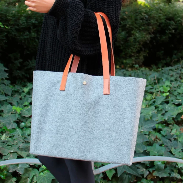 Jules et Jenn - Sac cabas drap de laine gris