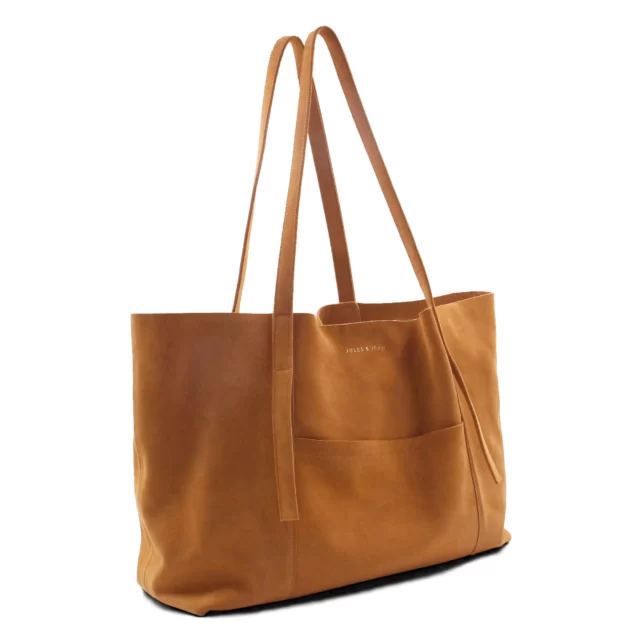 Jules et Jenn - Sac bohémien cuir daim cognac