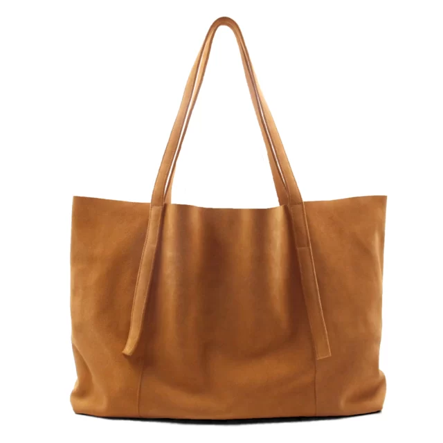 Jules et Jenn - Sac bohémien cuir daim cognac