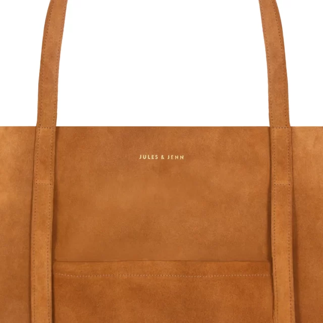 Jules et Jenn - Sac bohémien cuir daim cognac