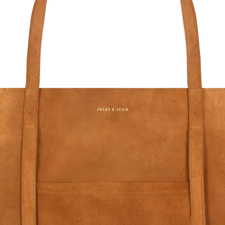 Jules et Jenn - Sac bohémien cuir daim cognac