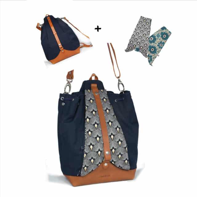 Cam & Léo - Sac personnalisable Phoenix + talisman éventail fleur de lin