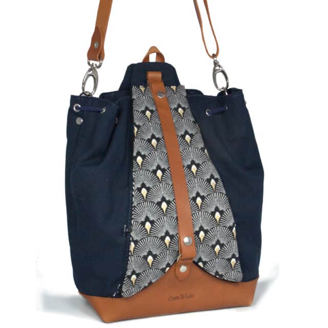 Cam & Léo - Sac personnalisable Phoenix + talisman éventail fleur de lin