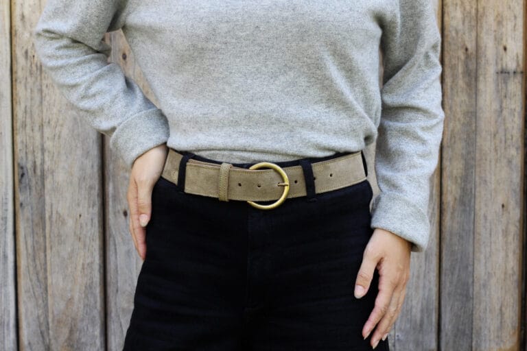 JULES JENN ceinture boheme cuir daim kaki lifestyle