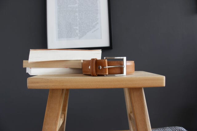 Jules et Jenn - Ceinture cuir camel classique