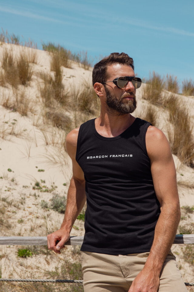 débardeur noir homme garçon français