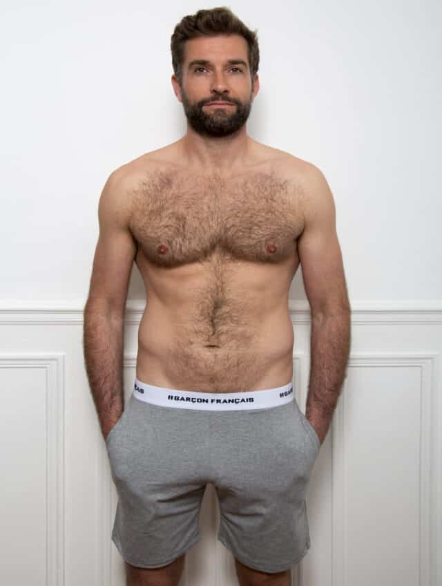 Garçon Français - Short pyjama gris chiné