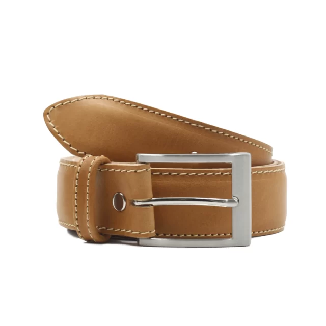 Jules et Jenn - Ceinture cuir camel classique