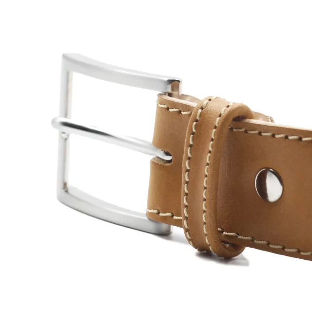 Jules et Jenn - Ceinture cuir camel classique