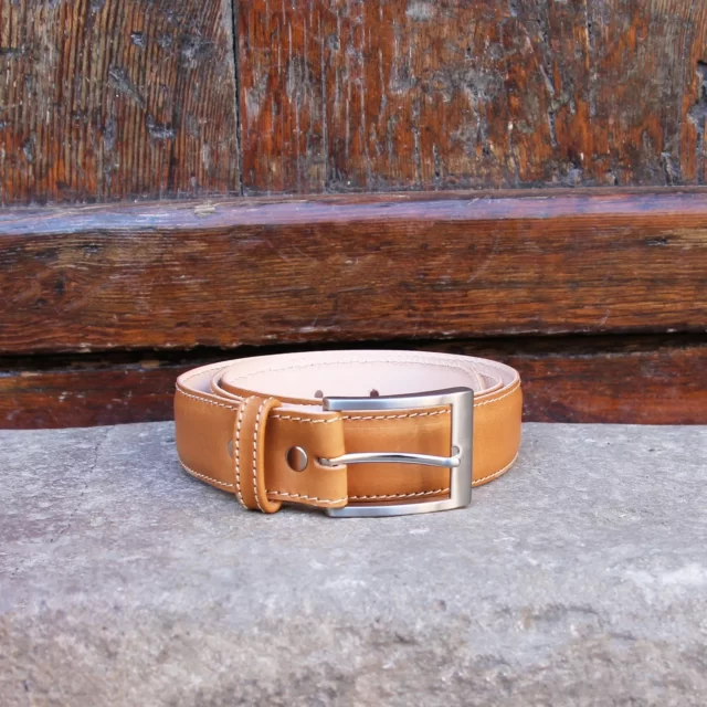 Jules et Jenn - Ceinture cuir camel classique