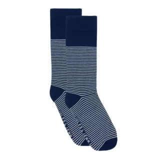 JULES & JENN - Chaussettes homme rayées coton bleu & gris