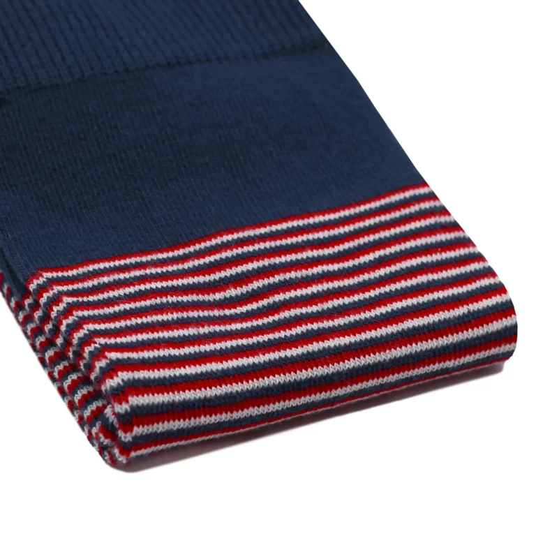Jules et Jenn - Chaussettes rayées coton bleu et rouge
