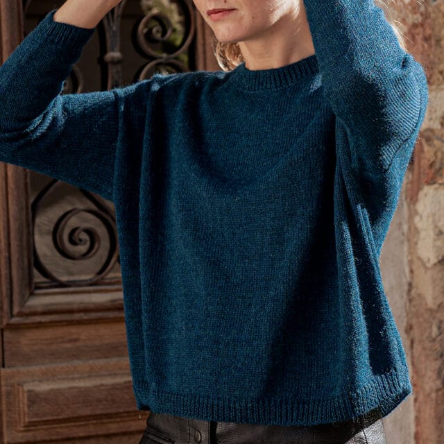 Pull alpaga bleu canard Anna